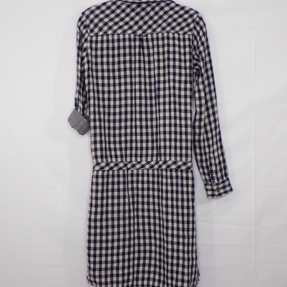 Maison Scotch Gingham Tie Waist Shirt Dress Sz 2 - Picture 6 of 7